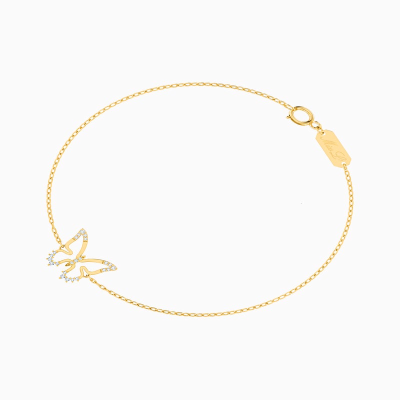 Miss L' by L'azurde Butterfly Diamonds Chain Bracelet in 18K Gold - Image 3